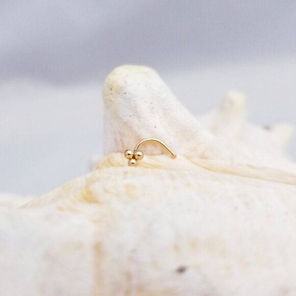 20G Gold plated 3 ball nose screw nostril jewelry NWT - Picture 2 of 2